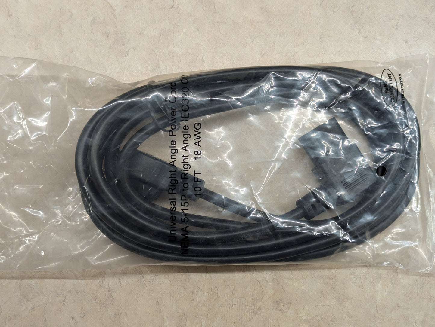 10ft - Right-Angle Power Cord